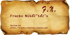 Frecko Nikétás névjegykártya